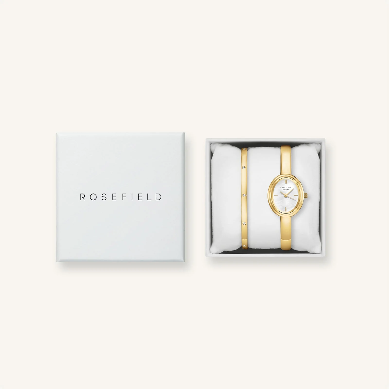 Bangle Armbanduhr + Kristall Armreif
