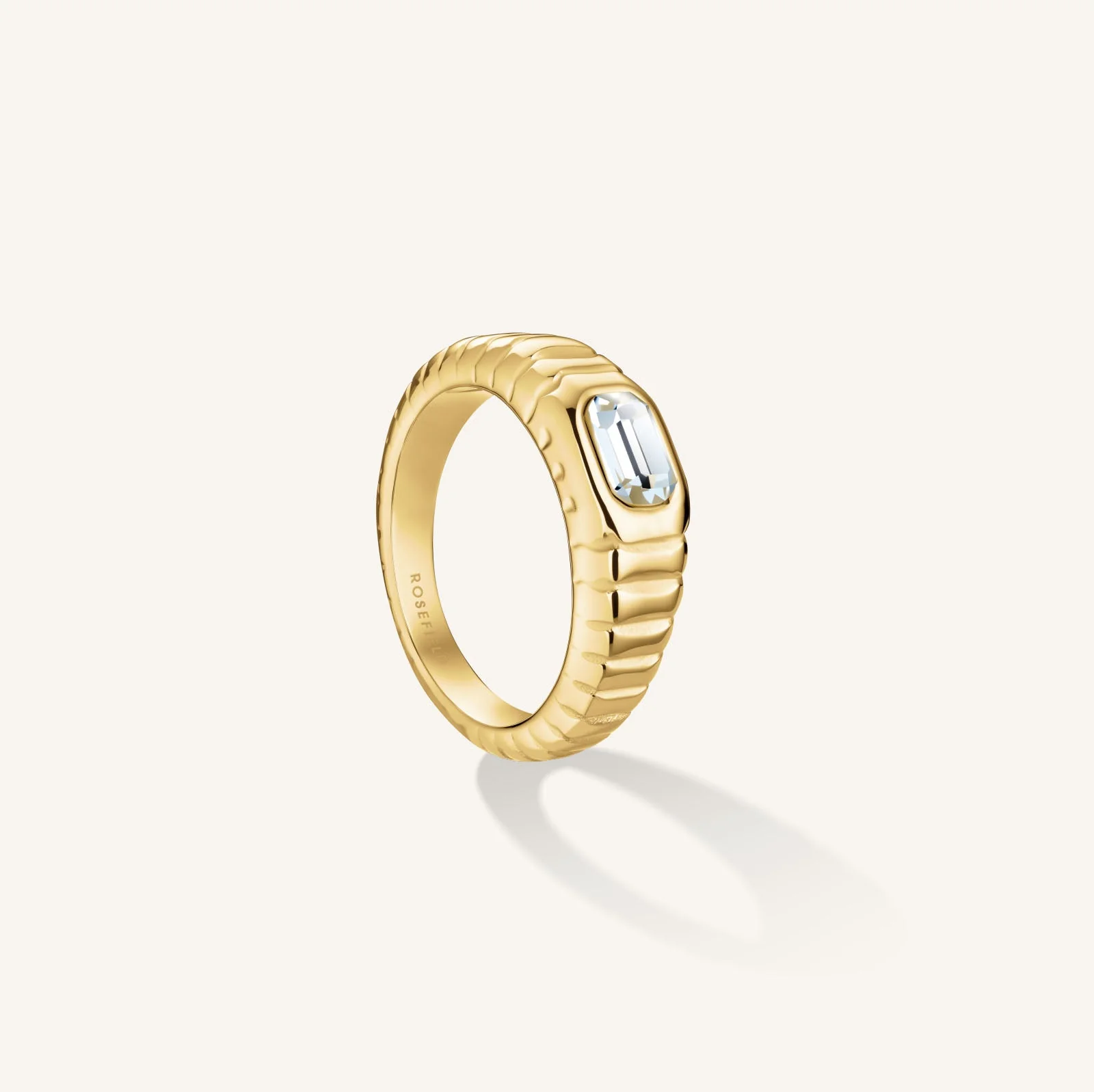 Geriffelter Octagon Ring