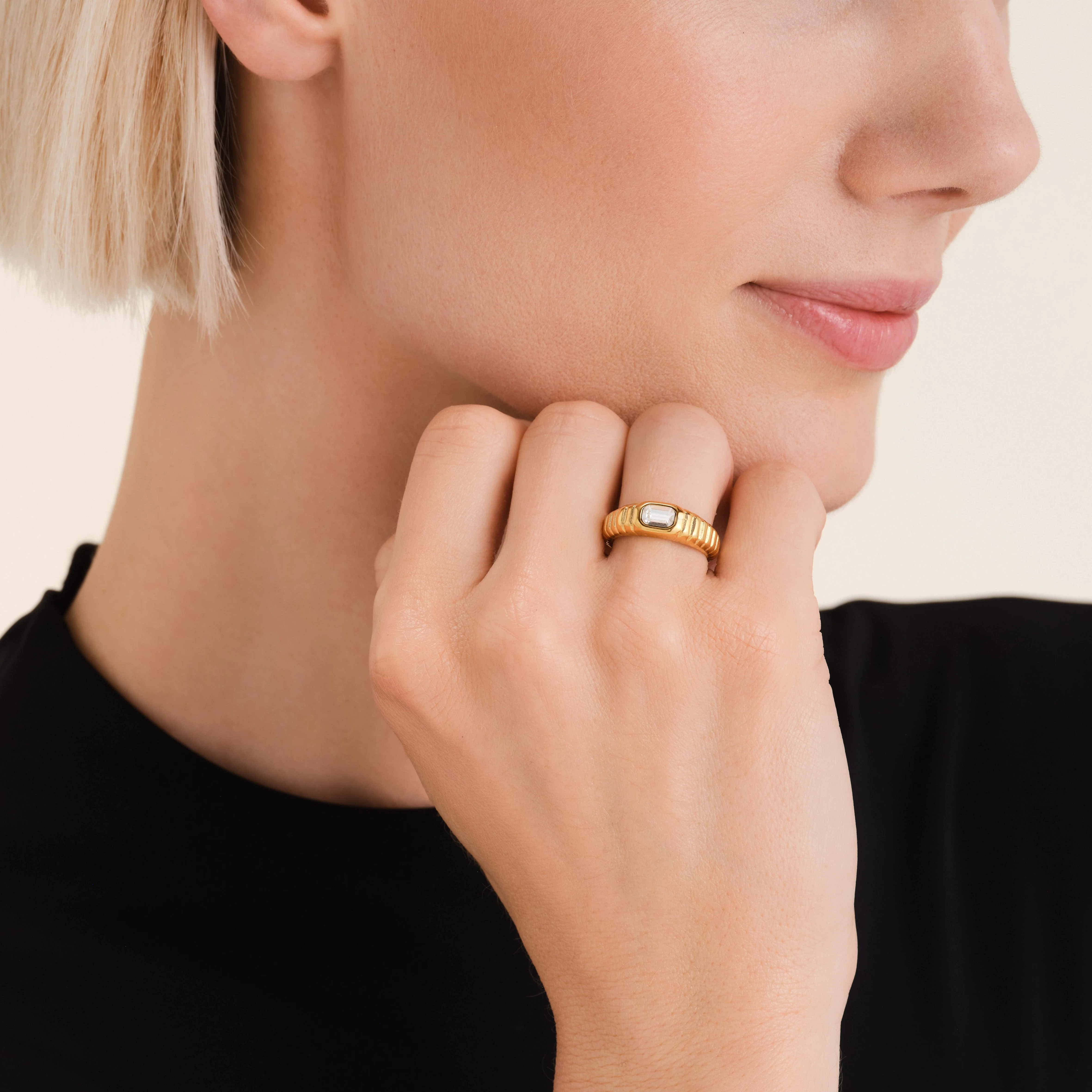 Geriffelter Octagon Ring - Image 2