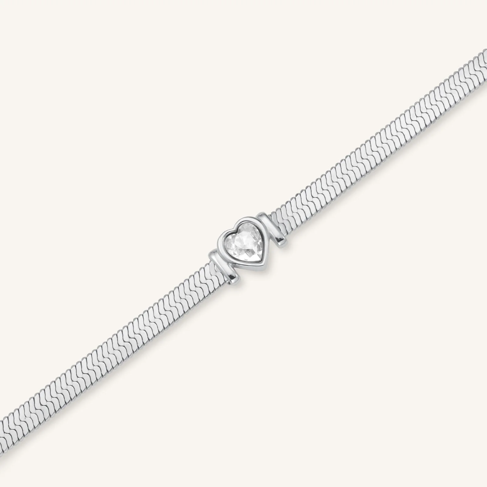 Snake Herz Armband Silber - Image 3