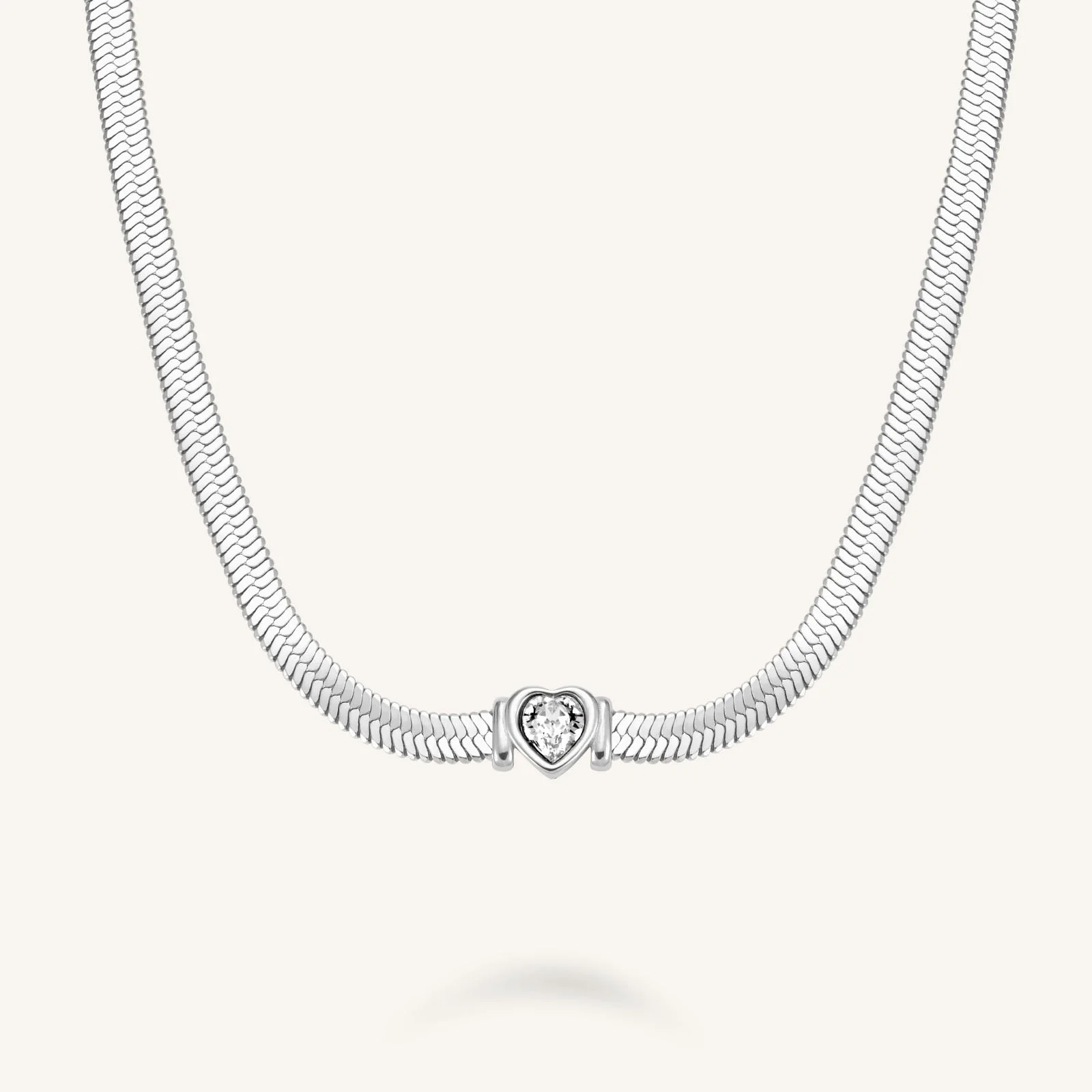 Snake Herz Choker Silber