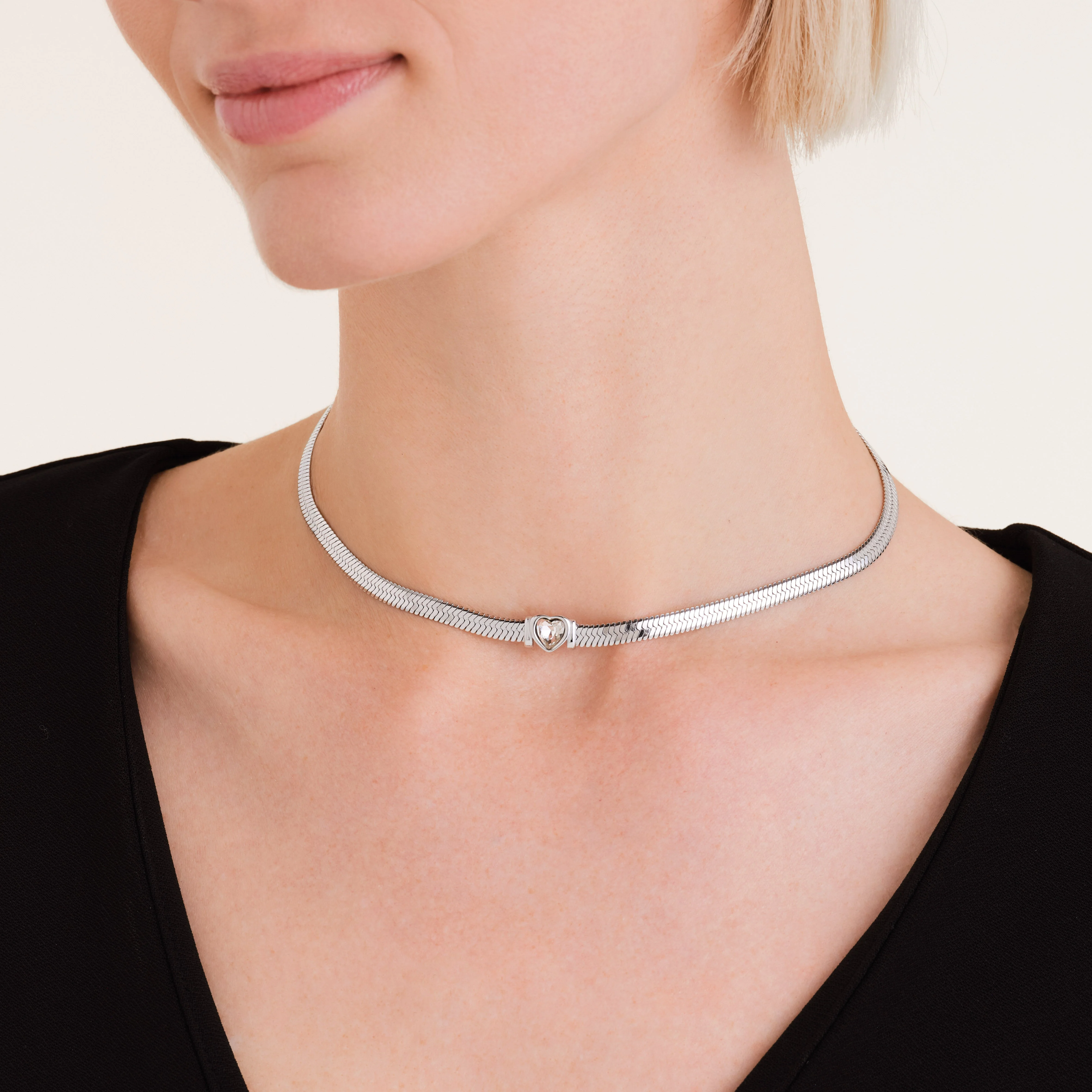 Snake Herz Choker Silber - Image 2